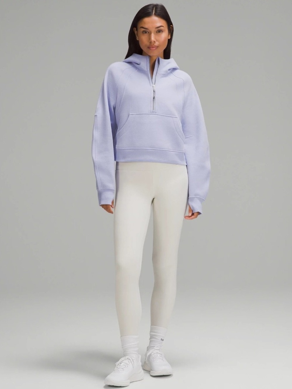 Lululemon Light Lavender Half-Zip Hooded Pullover Top